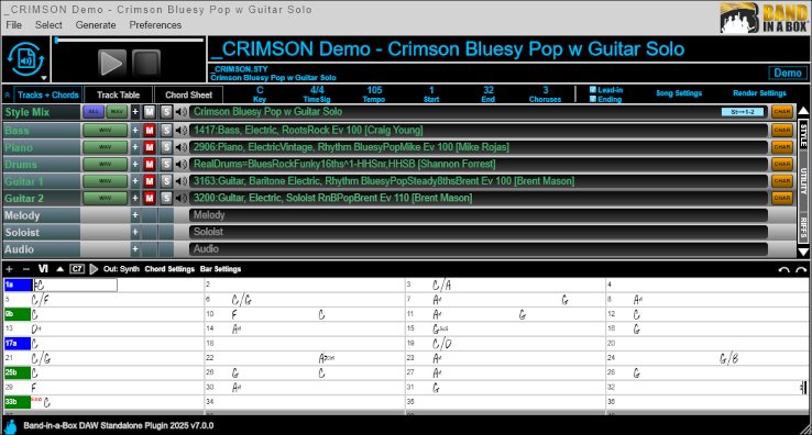 Band-in-a-Box DAW Plugin v7.0X